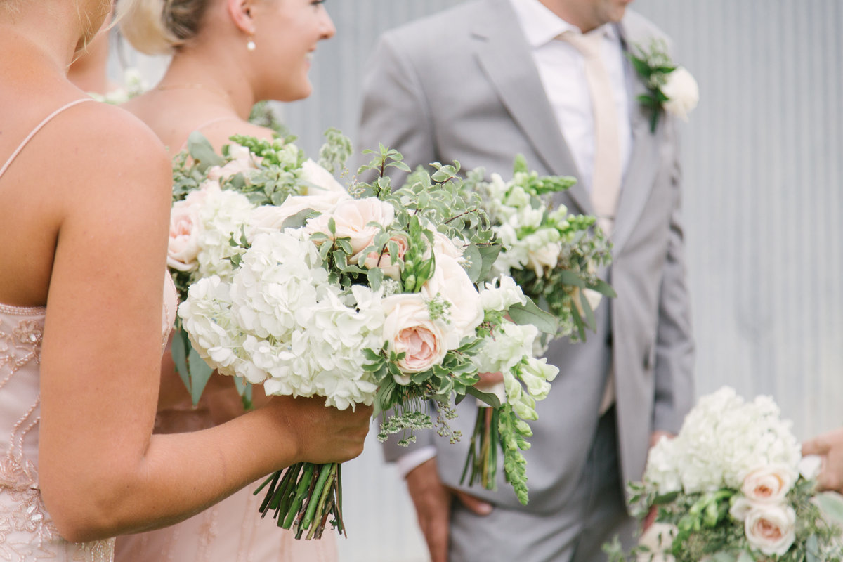 Bridal party bouquets at 1880 Union Hotel Wedding