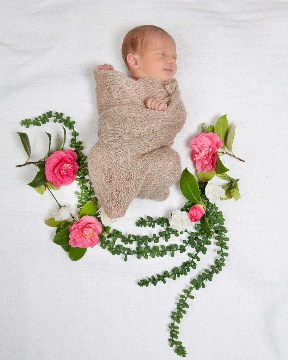 Baby Blanket Greenery Photoshoot Portrait