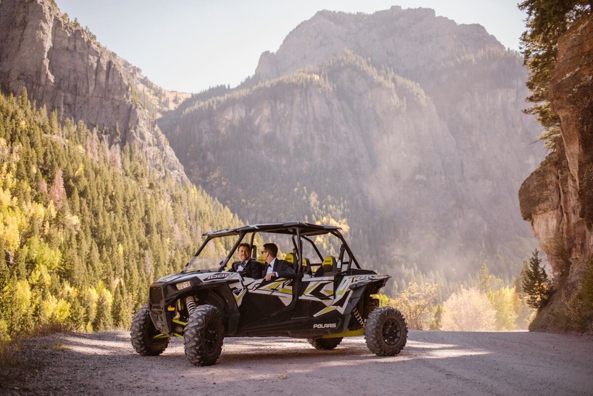 Couple gets married with UTV in mountains of Ouray, Colorado