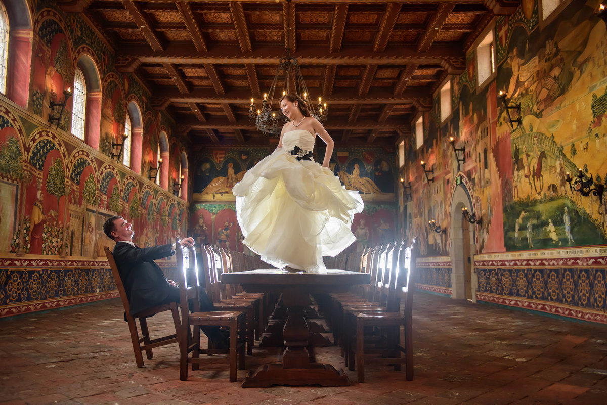 Awesome shot of a bride at Castello di Amorosa