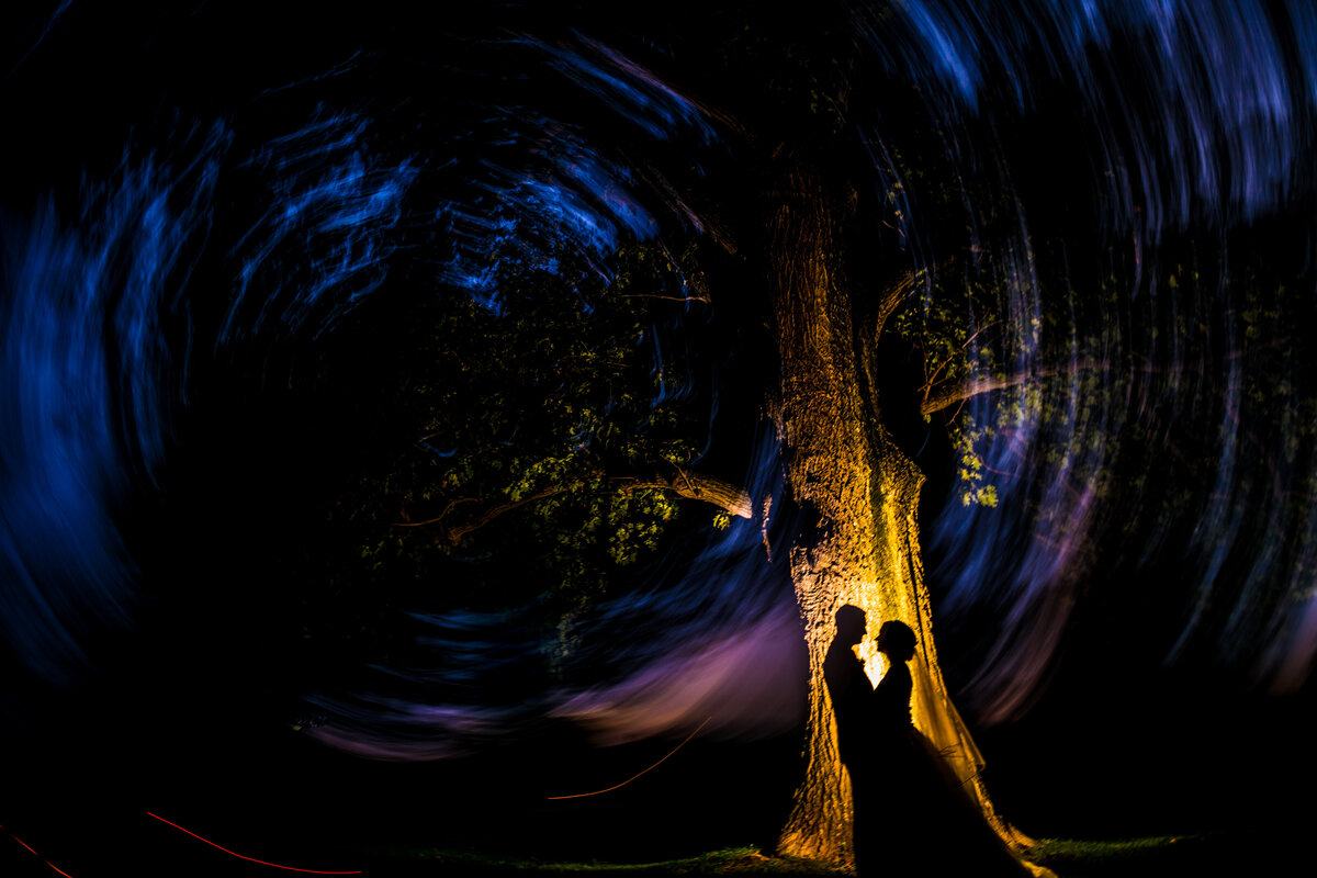 Ballroom at Ellis Preserve Wedding Photography sillouette