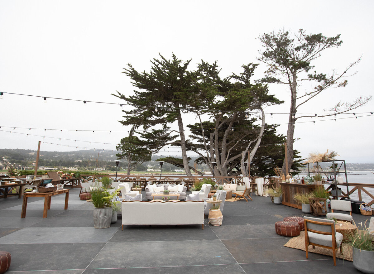 Reception at a wedding at a private home in  Pebble Beach
