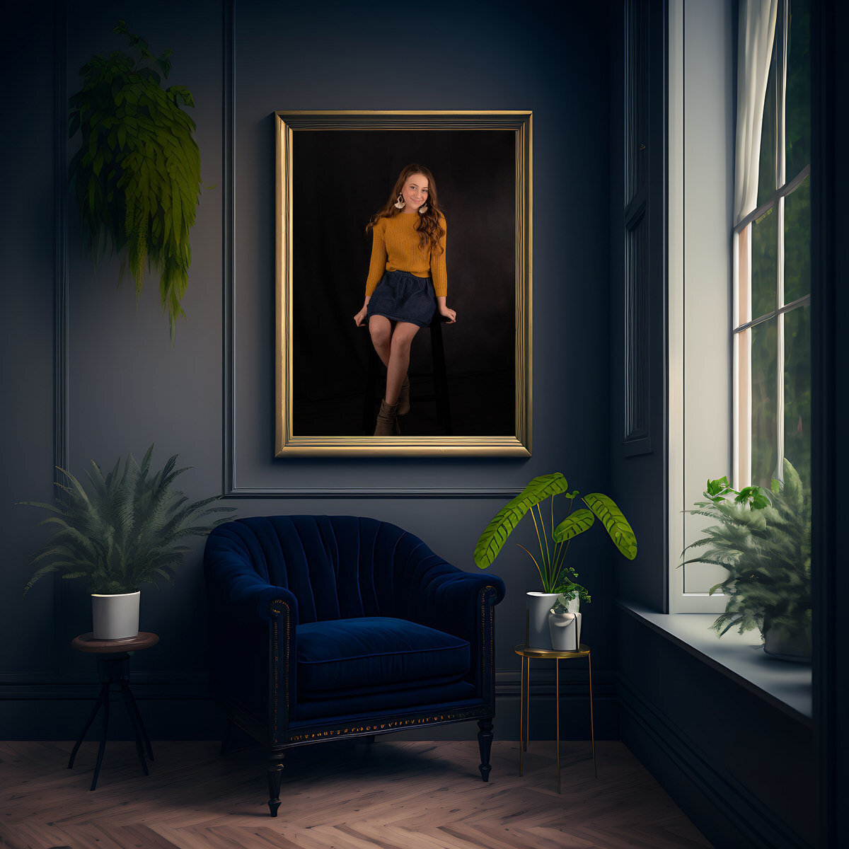 girl-in-yellow-sitting-for-studio-portrait