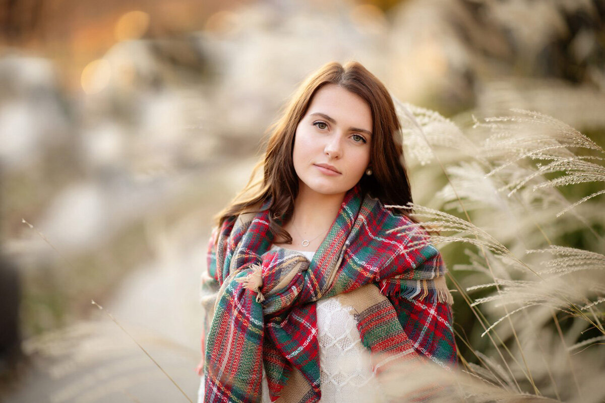 Senior session of young woman outside