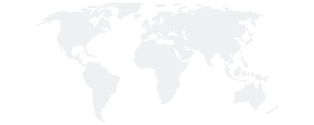 A white world map on a white background.