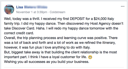 selling-luxury-travel-Lisa-Testimonial