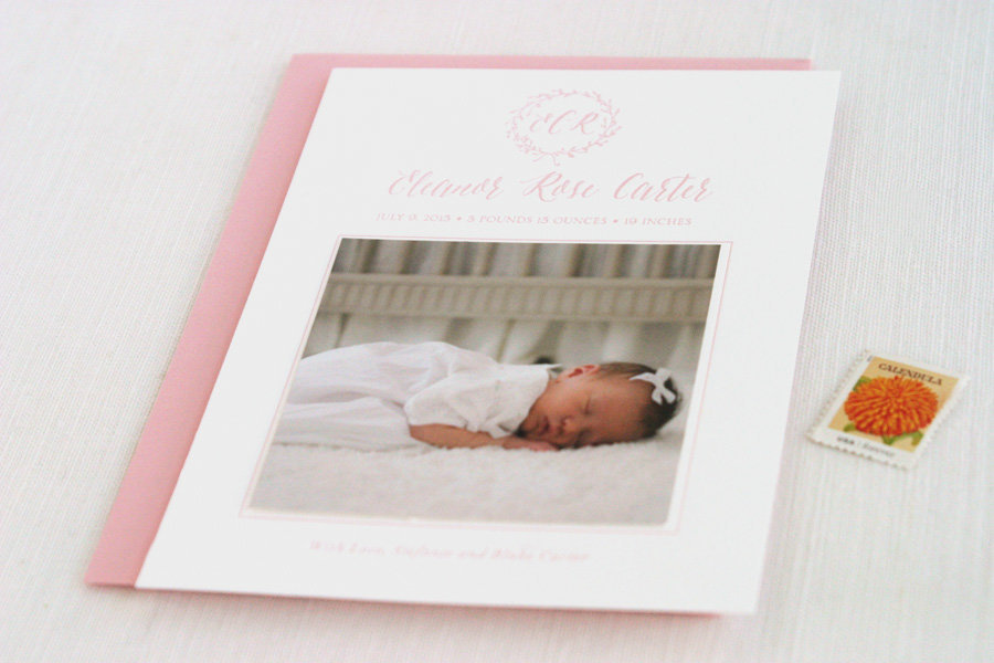Baby-girl-birth-announcement-letterpress-pink