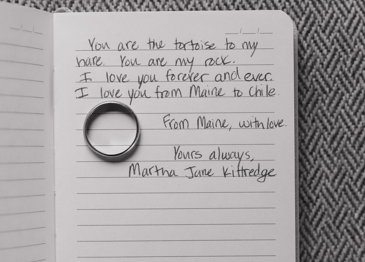 vow book detail photo at a maine wedding 