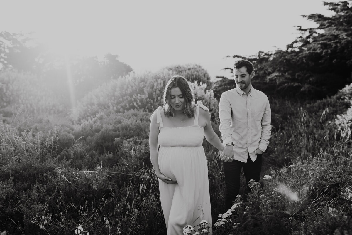 Emily Woodall Photography Lands End Maternity Session B & W