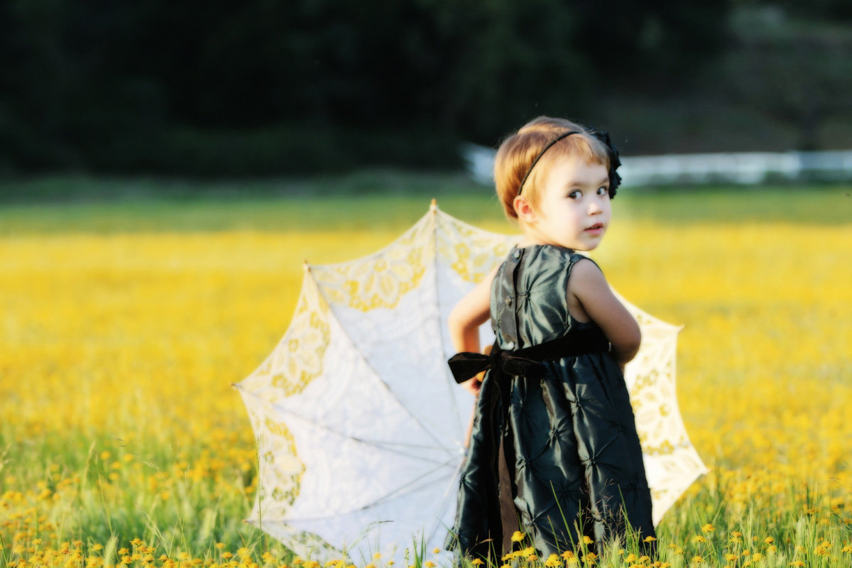 little girl with vintage umbrella