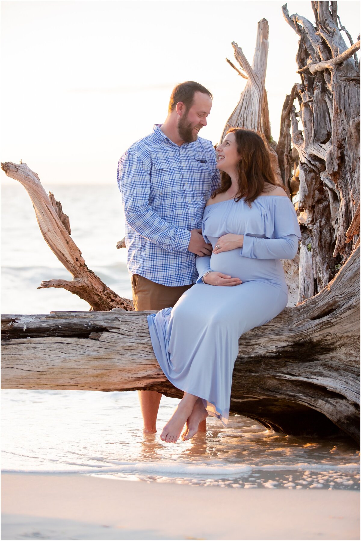 Maternity Photography on Longboat Key at Beer Can Island at sunset