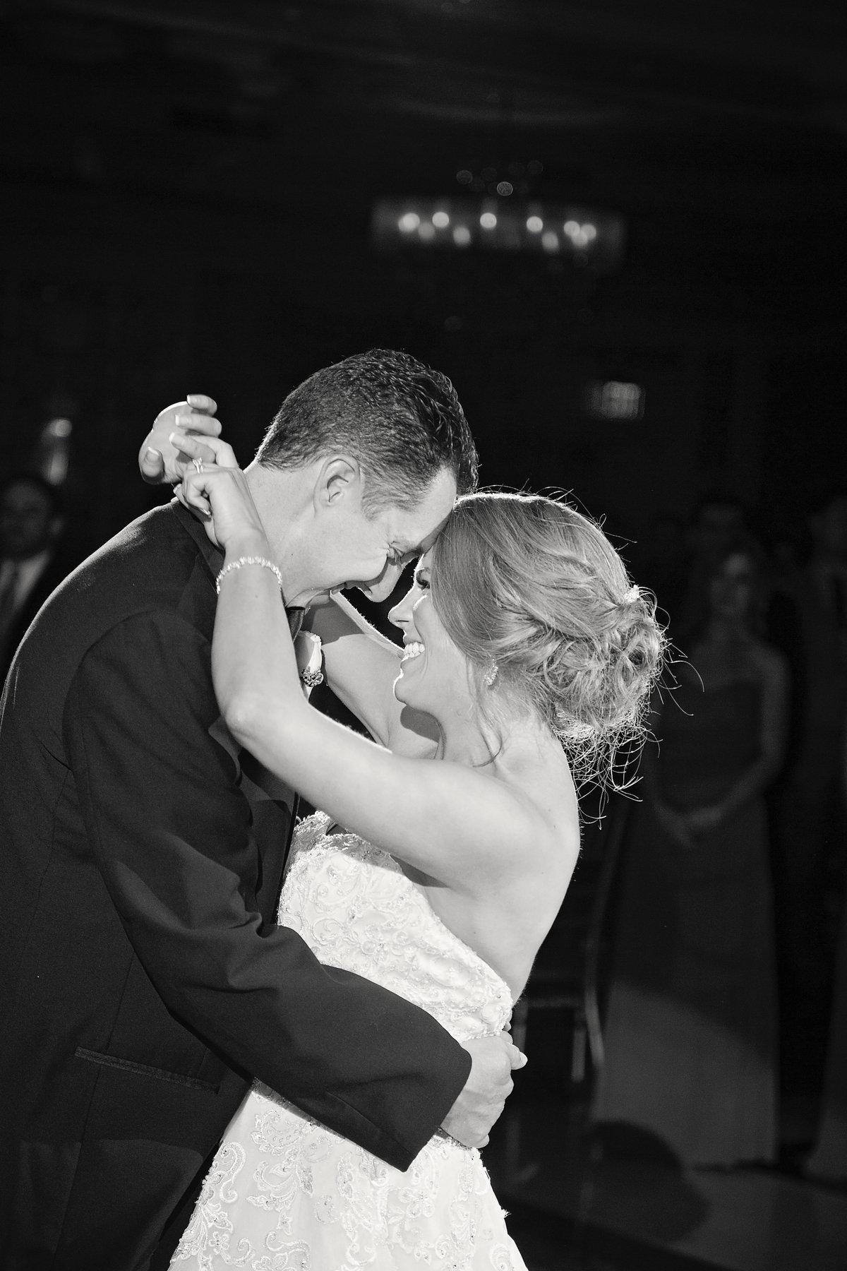bride and groom dancing at addison park wedding