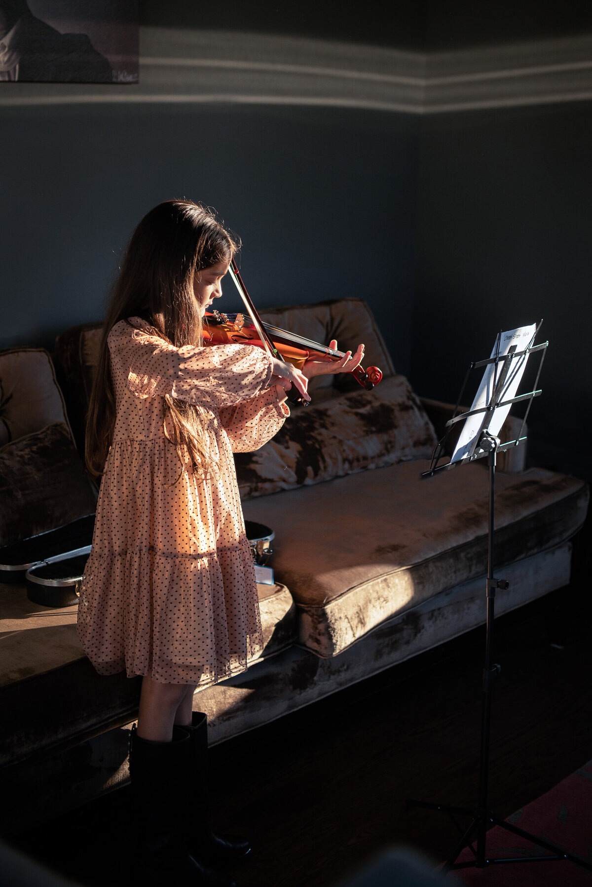 Hoboken Children Lifestyle Photography Kim Lorraine Photography, family pictures, real life pictures, artistic pictures, daughter, music, violin, concert