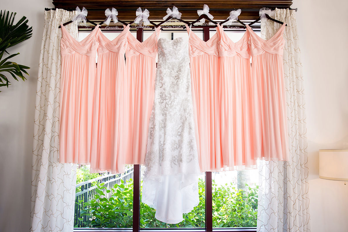 dresses hanging wedding photo