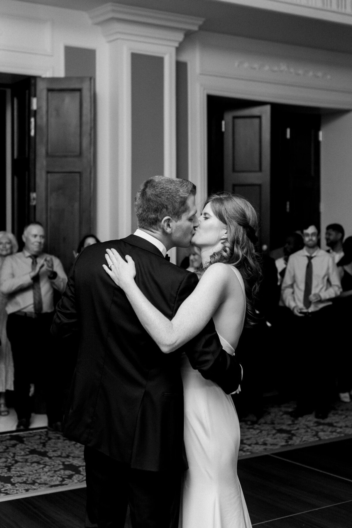 Bride and groom kissing and dancing at  Lord Nelson Hotel Wedding, in Halifax, Nova Scotia