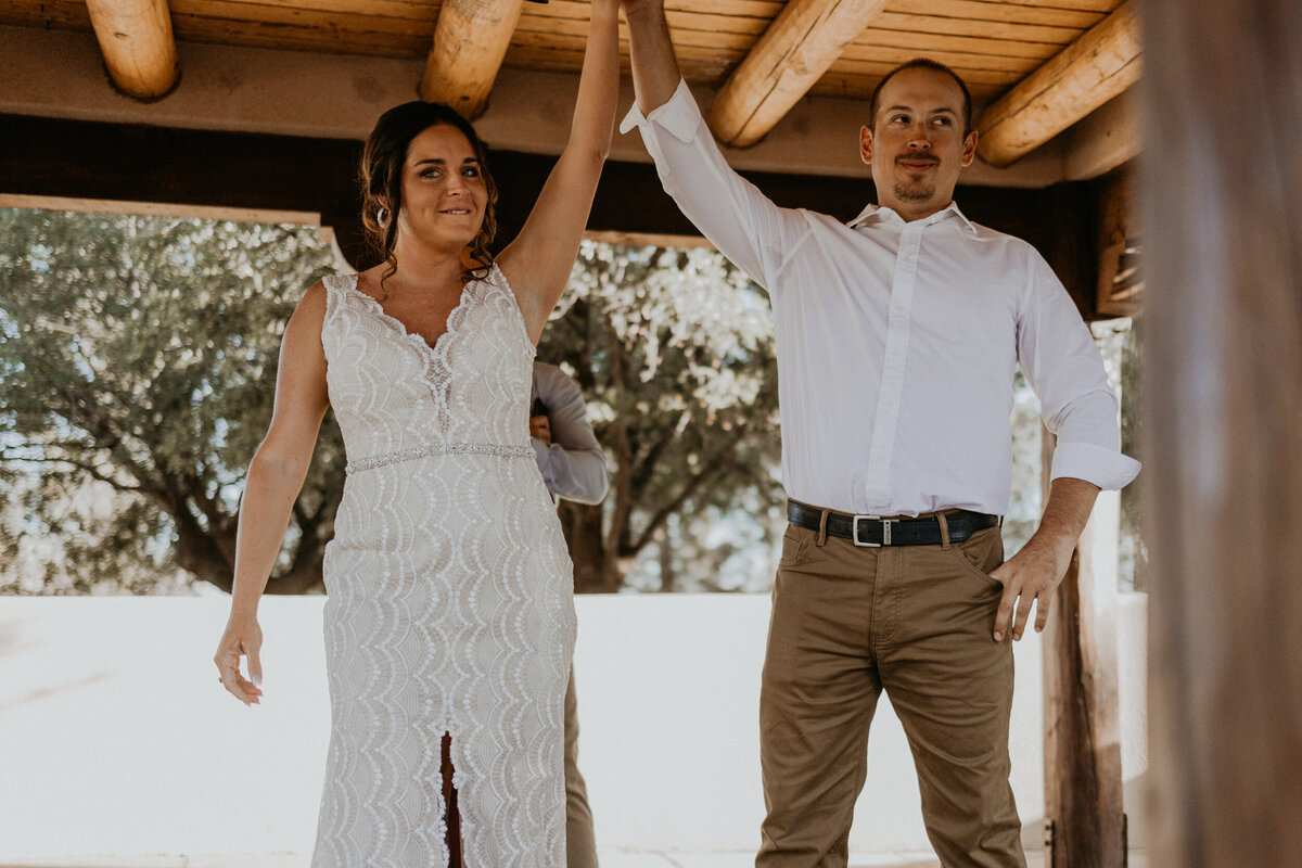 bride and groom during a intimae backyard wedding ceremony