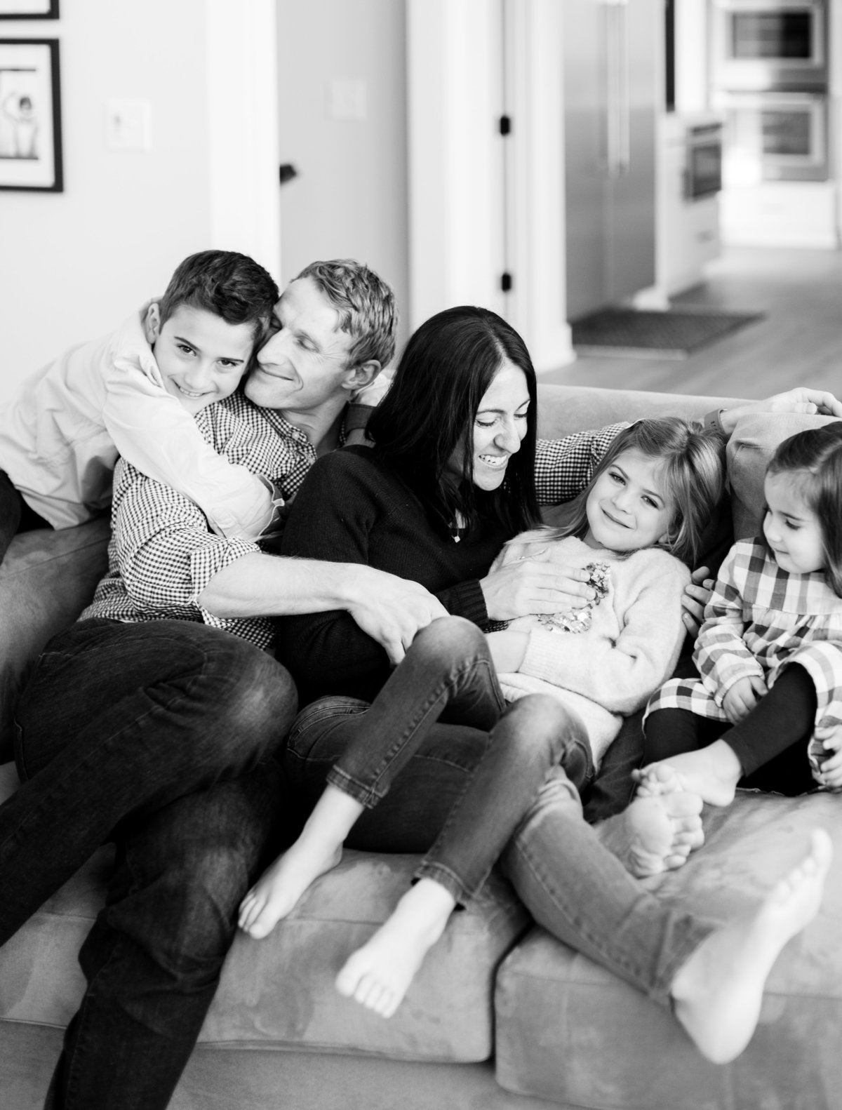 real life loves with family of five on couch