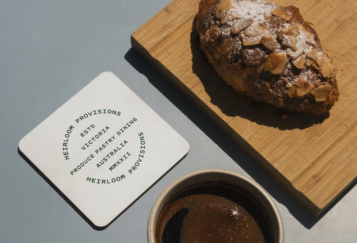 a personalized coaster of Heirloom Provisions