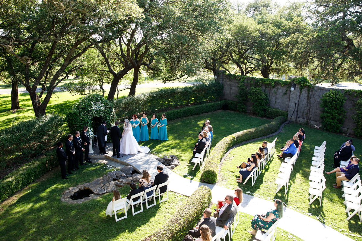 Austin wedding photographer castle avalon wedding photographer ceremony wide angle