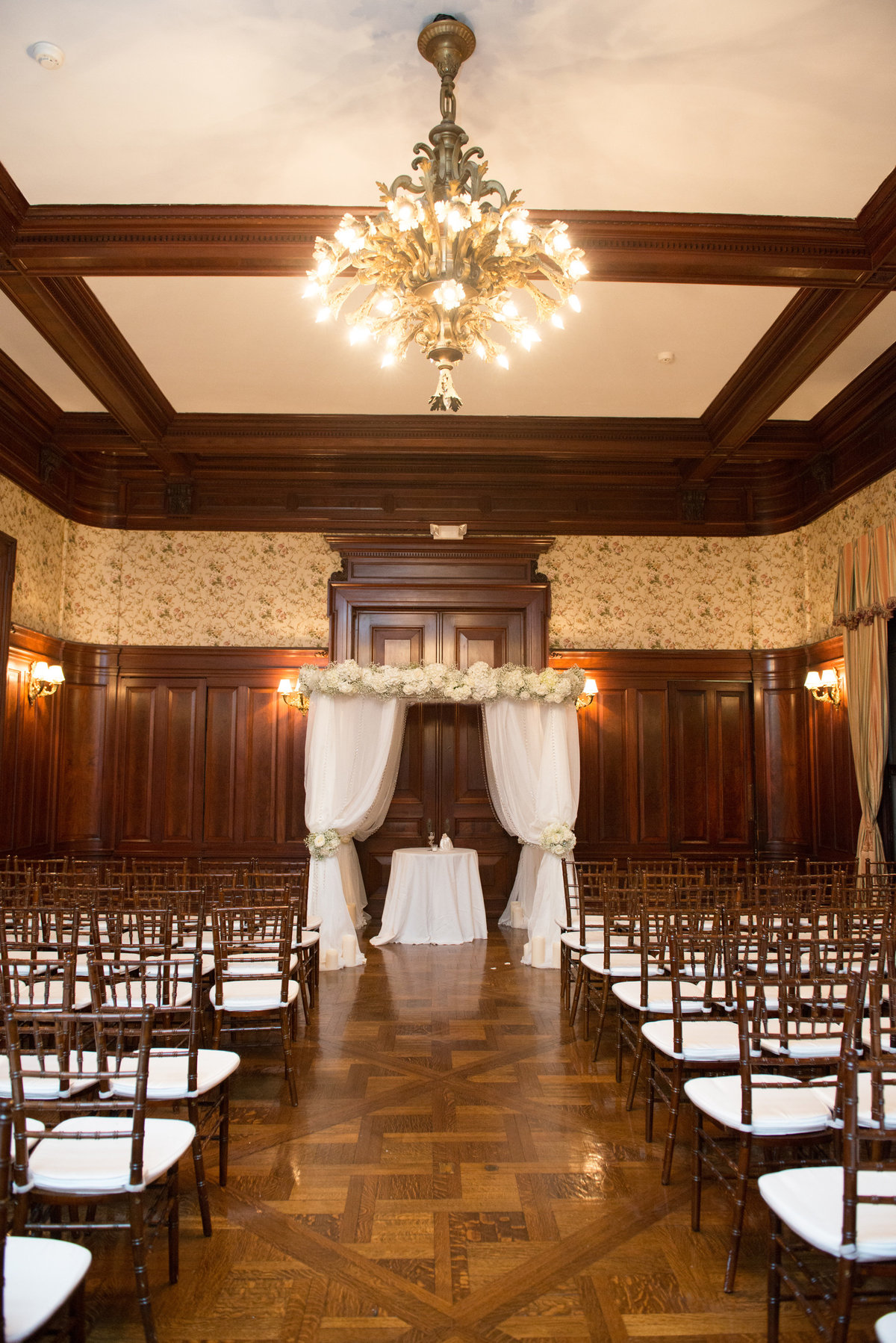 The in-door room for wedding ceremonies at The Bourne Mansion