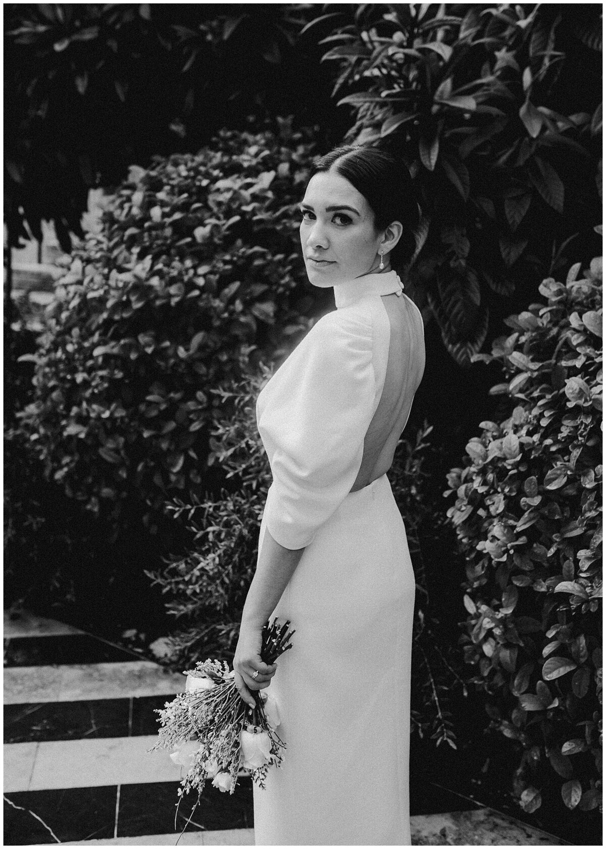 Bridal portraits in the grounds of hotel saint cecilia  Austin