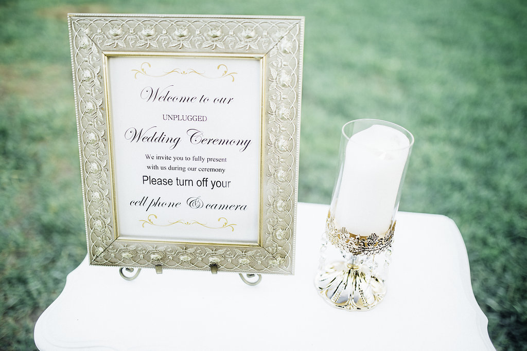 Wedding Photograph Of Signage and Wine Glass Los Angeles