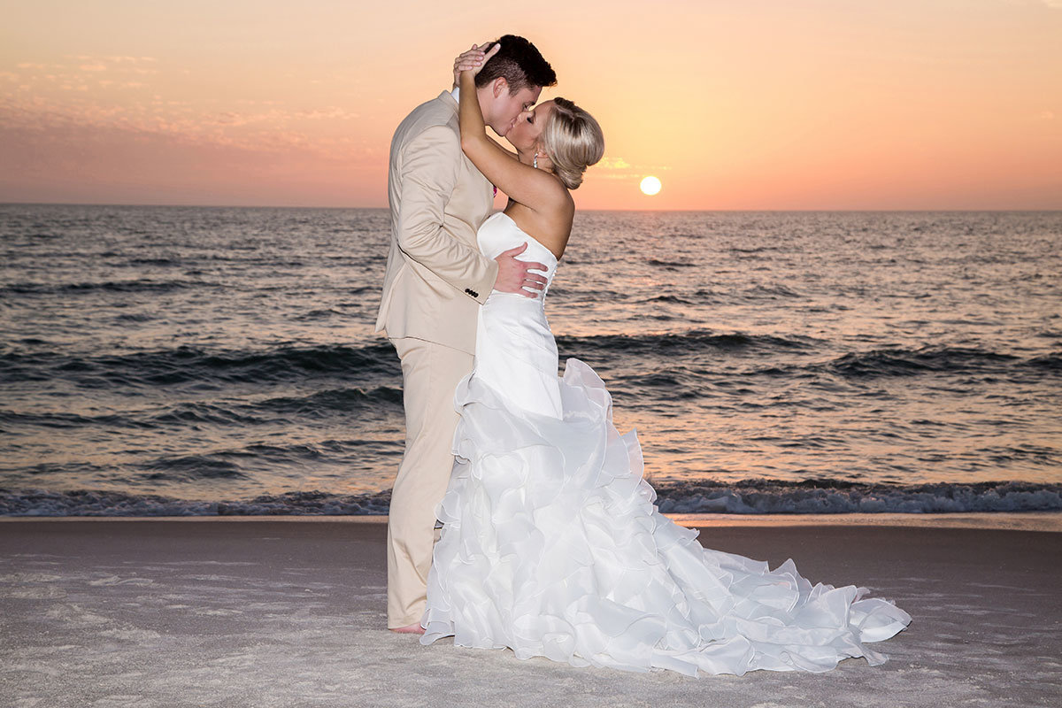 ritz carlton naples florida sunset wedding photo