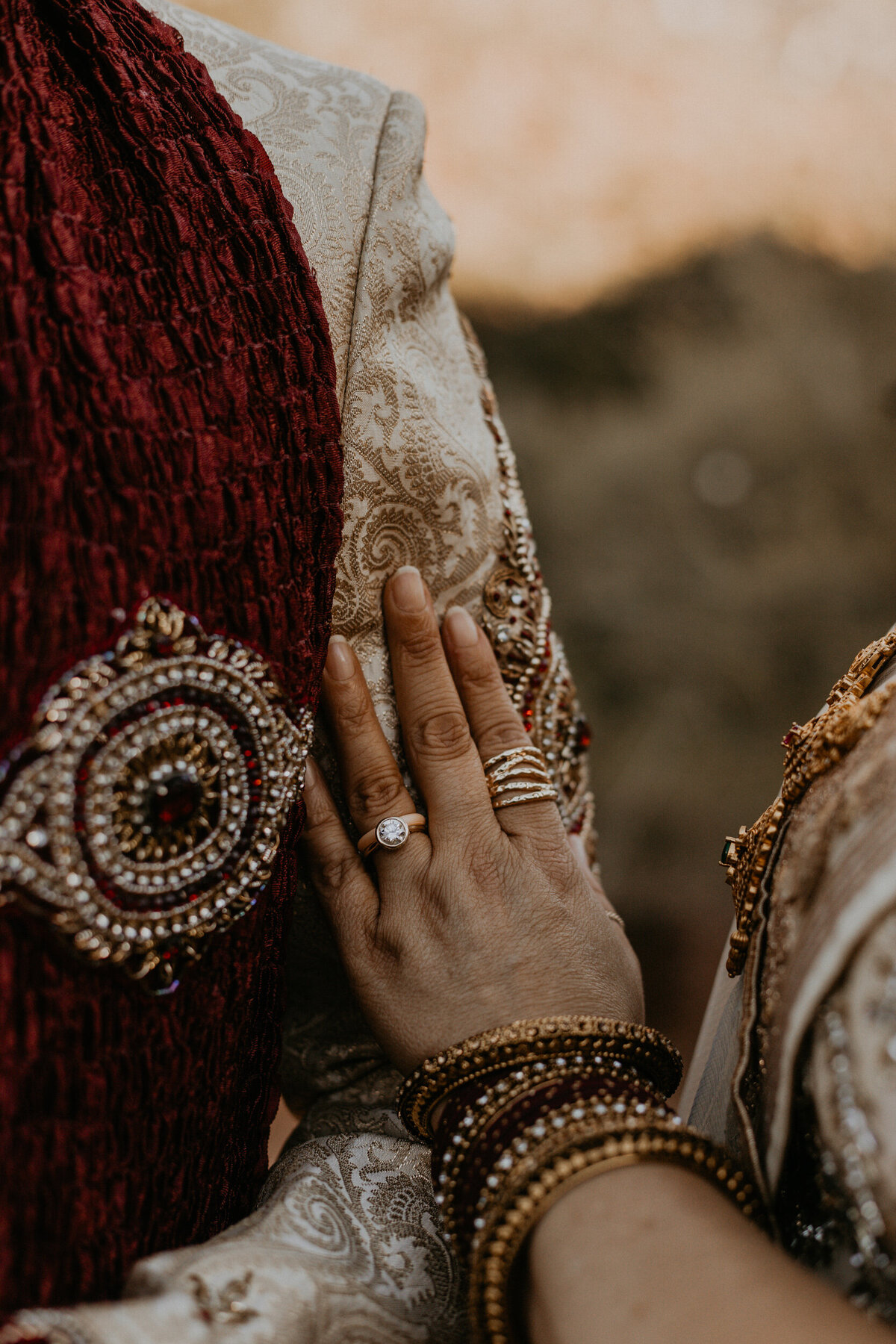 Indian newlyweds jewelry details