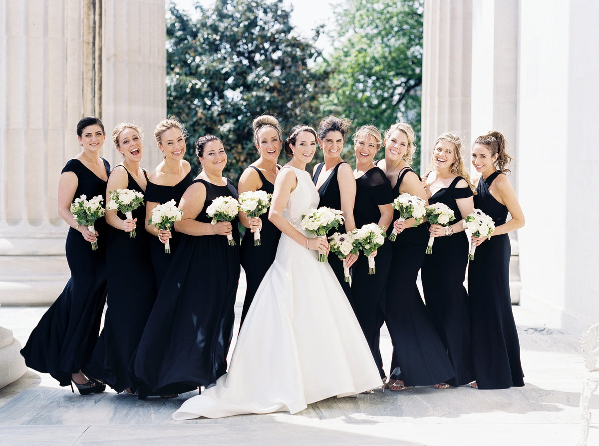 Black tie bridesmaids in Philadelphia