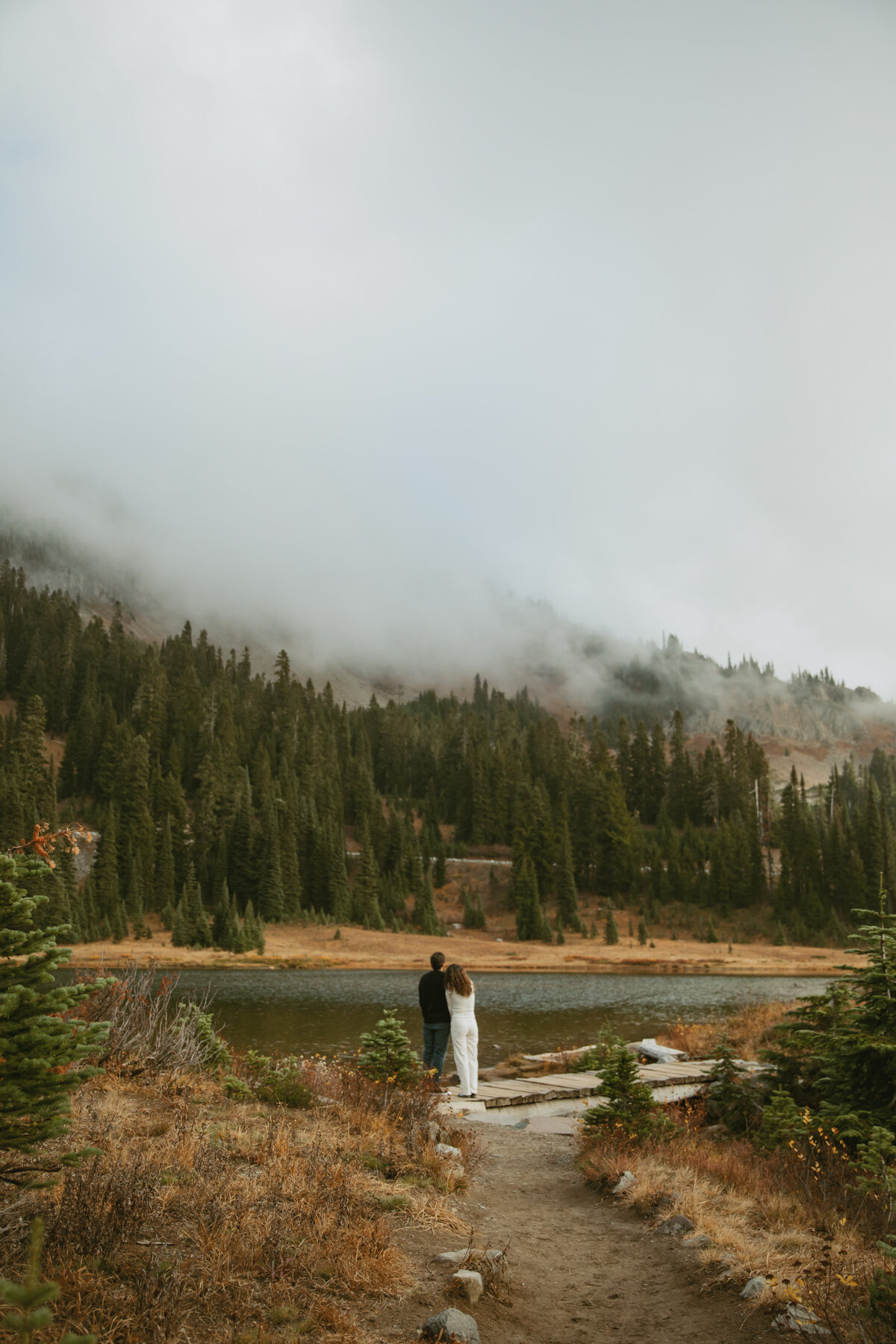 Maddy + Carter Engagement Session Tipsoo Lake Mount Rainier Heart and Seoul Photography4