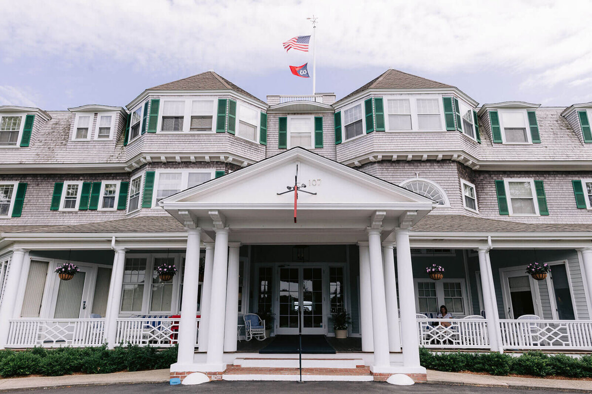 Front view of Wianno Club in Cape Cod, Osterville, MA.
