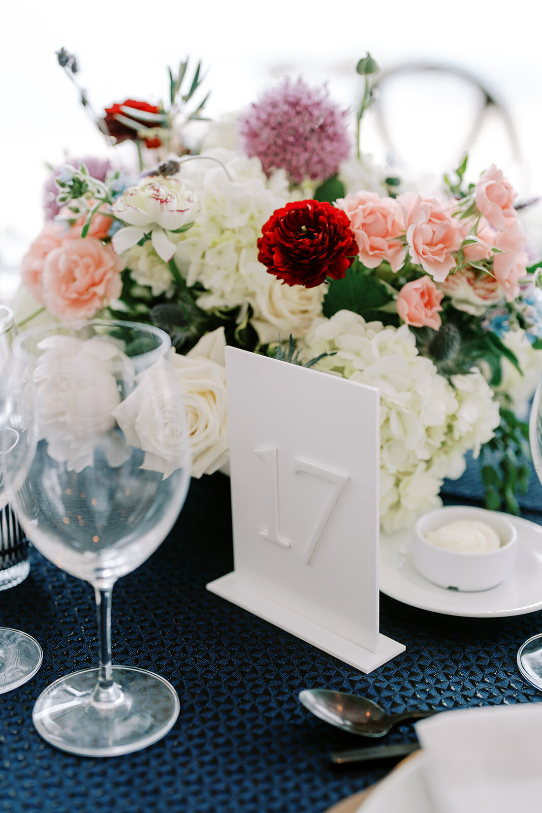 white acrylic table  number