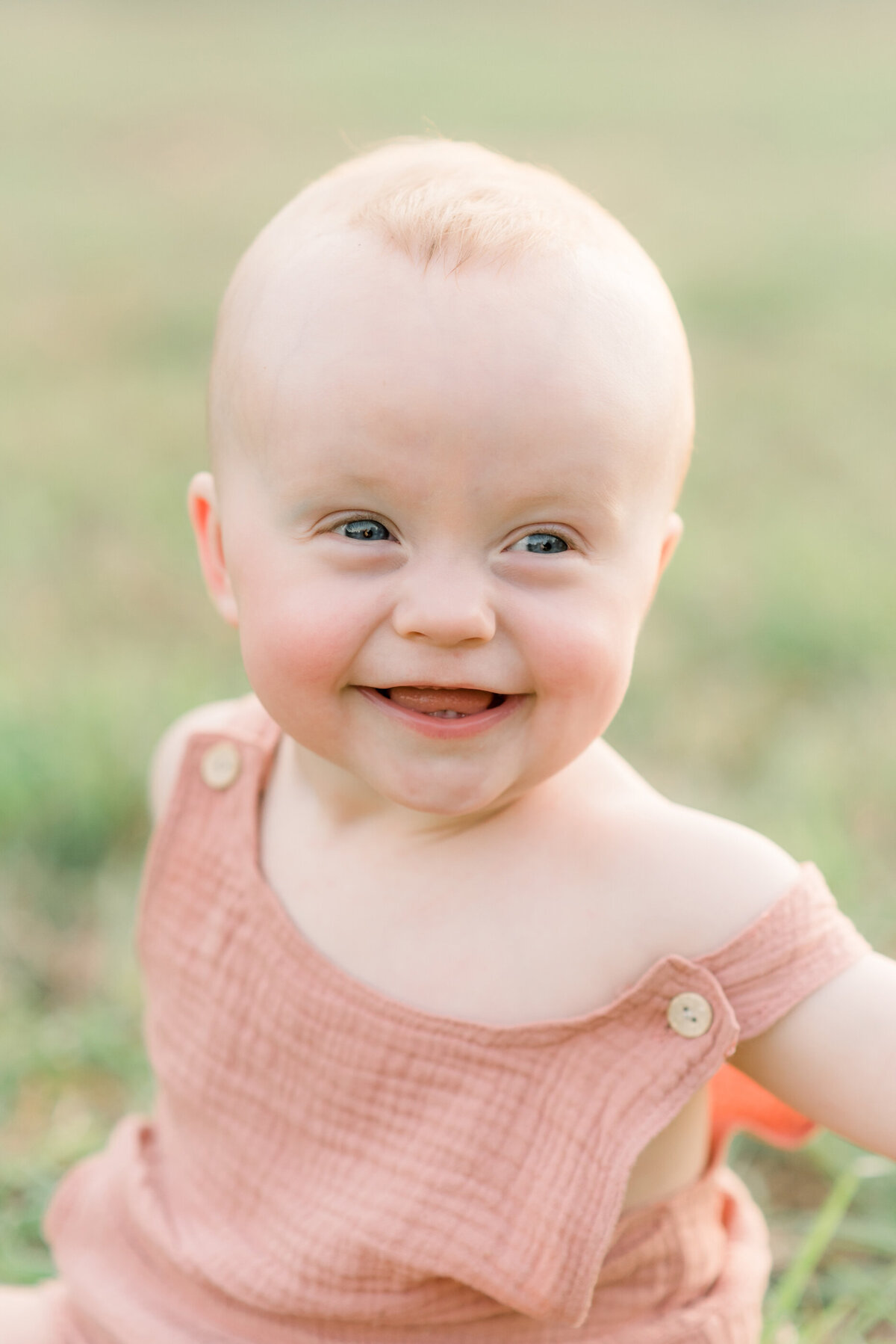 a baby girl smiling