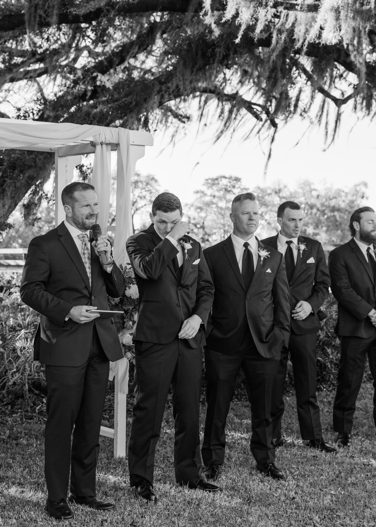 Grooms Reaction at ceremony at wedding Orlando Florida captured by Orlando Wedding Photographer Blak Marie Photography