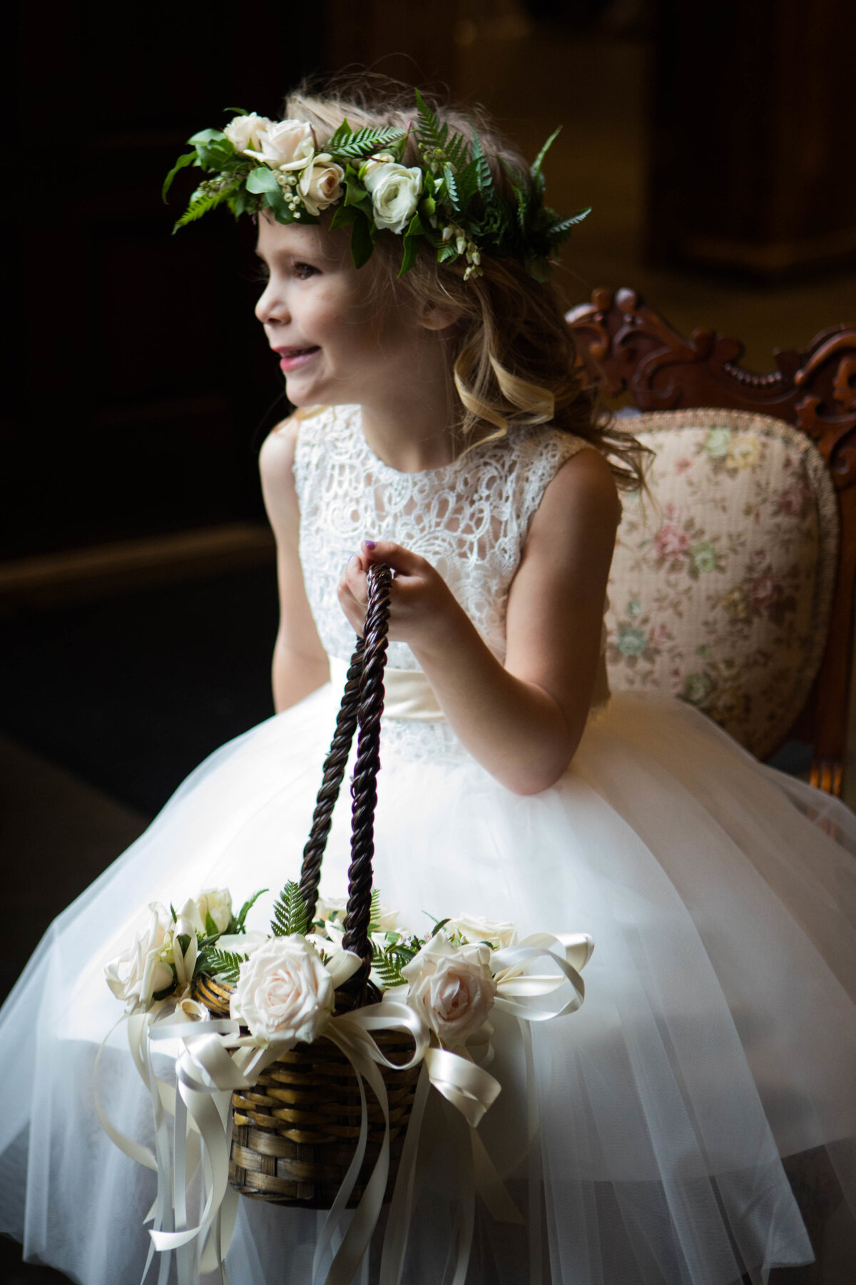 Flower girl with flowers