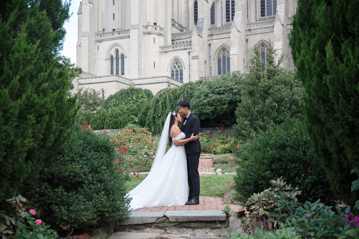 elegant bride and groom wedding pose professional photographer Riggs Washington DC
