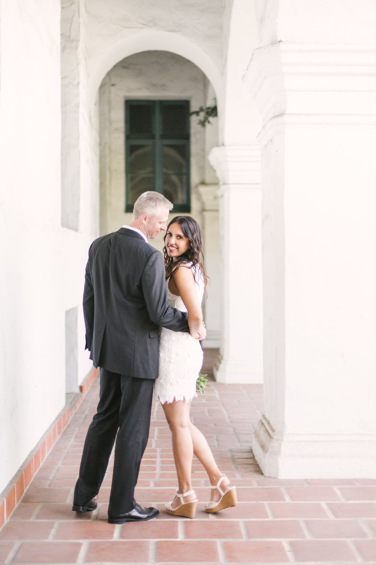 Bride and groom at Santa Barbara Courthouse Wedding