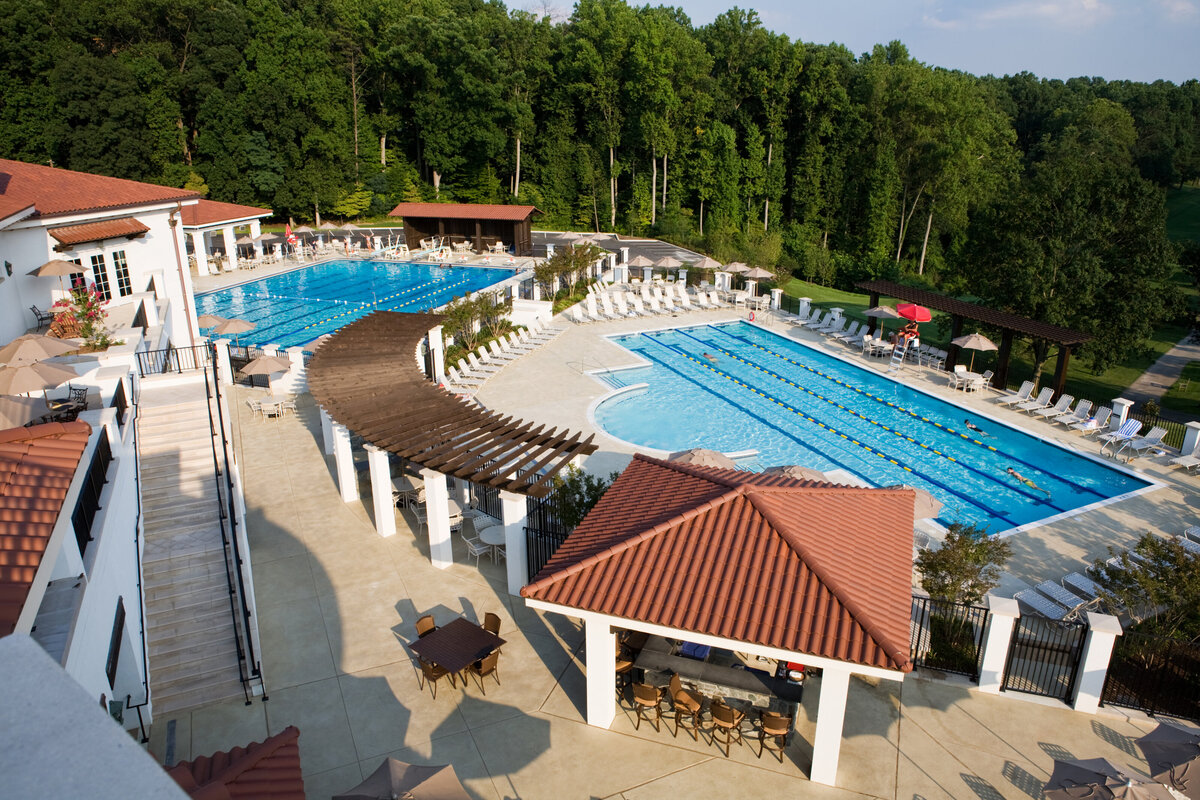 looking over the lap pool at Congressional Country Club