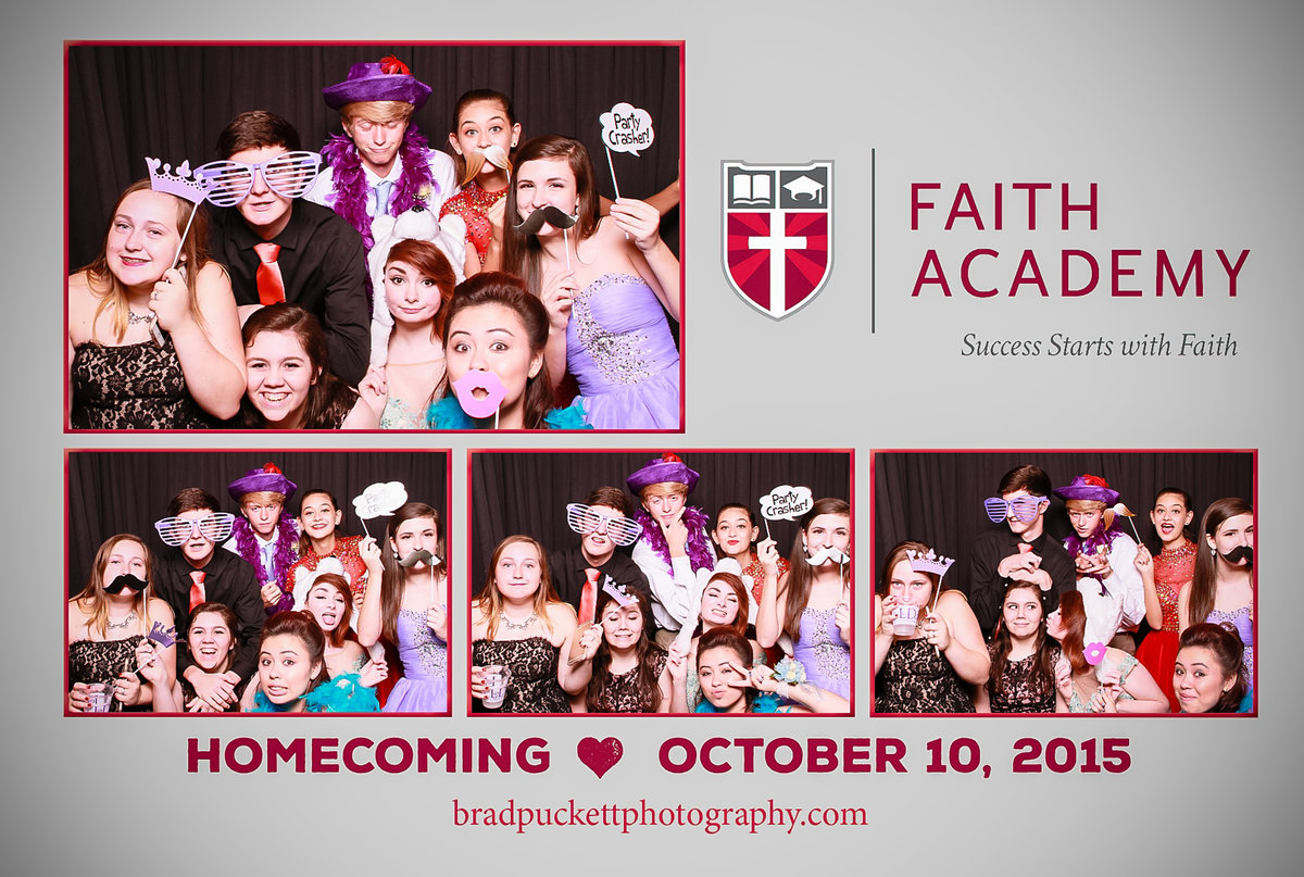 Faith Academy's 2015 Homecoming dance photo booth rental at The Renaissance Hotel in Mobile, Alabama.