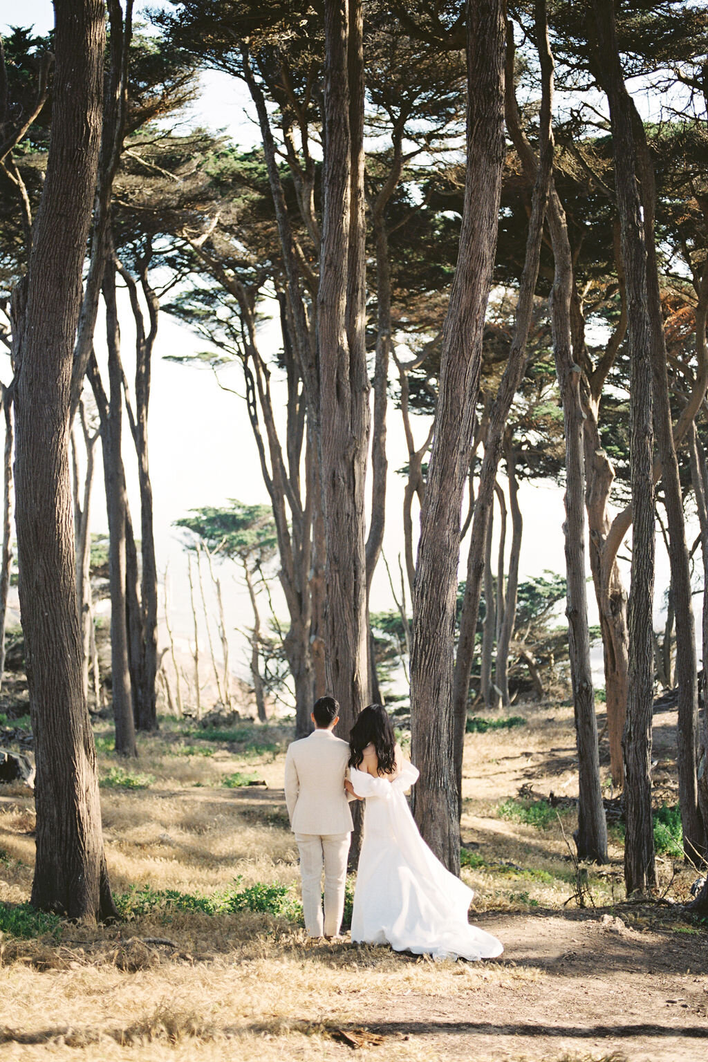 San Francisco elopement pre-wedding session Lands End Sutro Baths