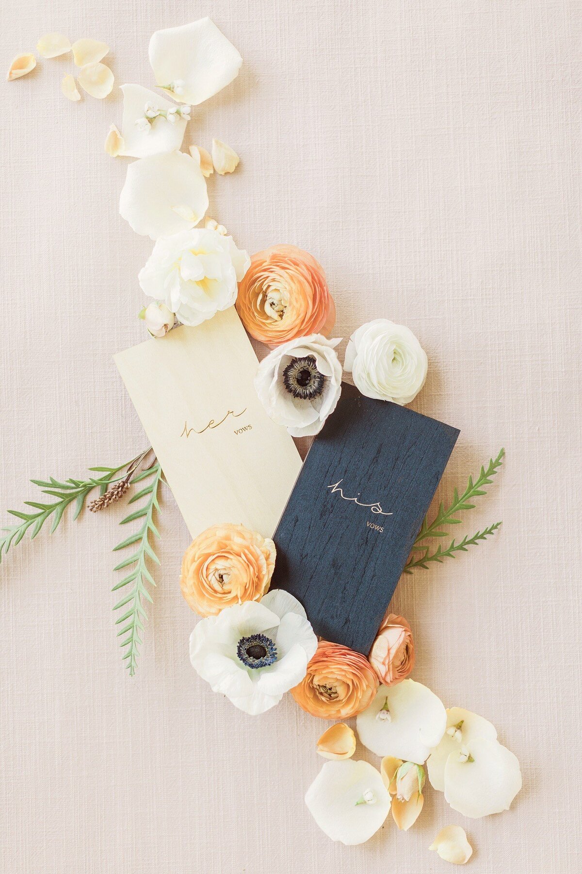 Wedding Vow Books with Flowers