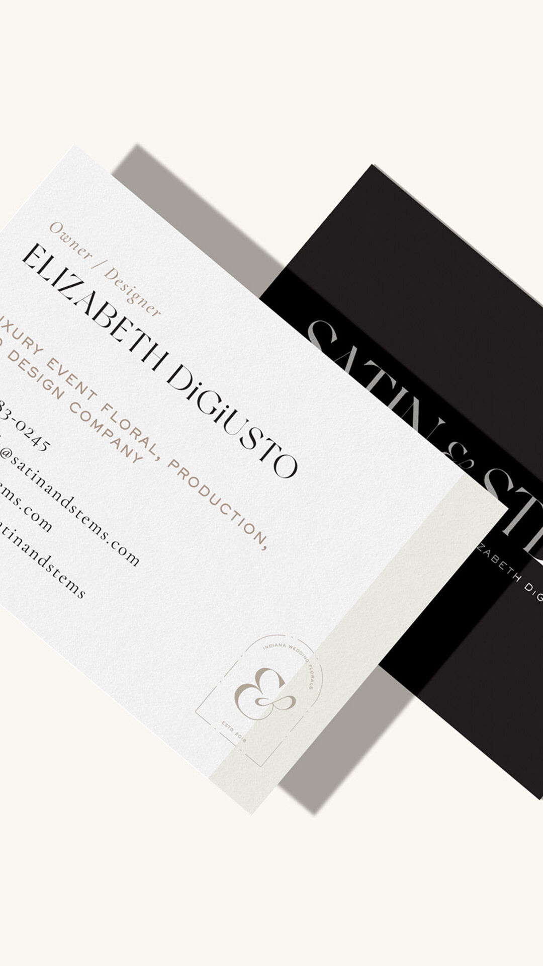 black, white, and neutral stationery design