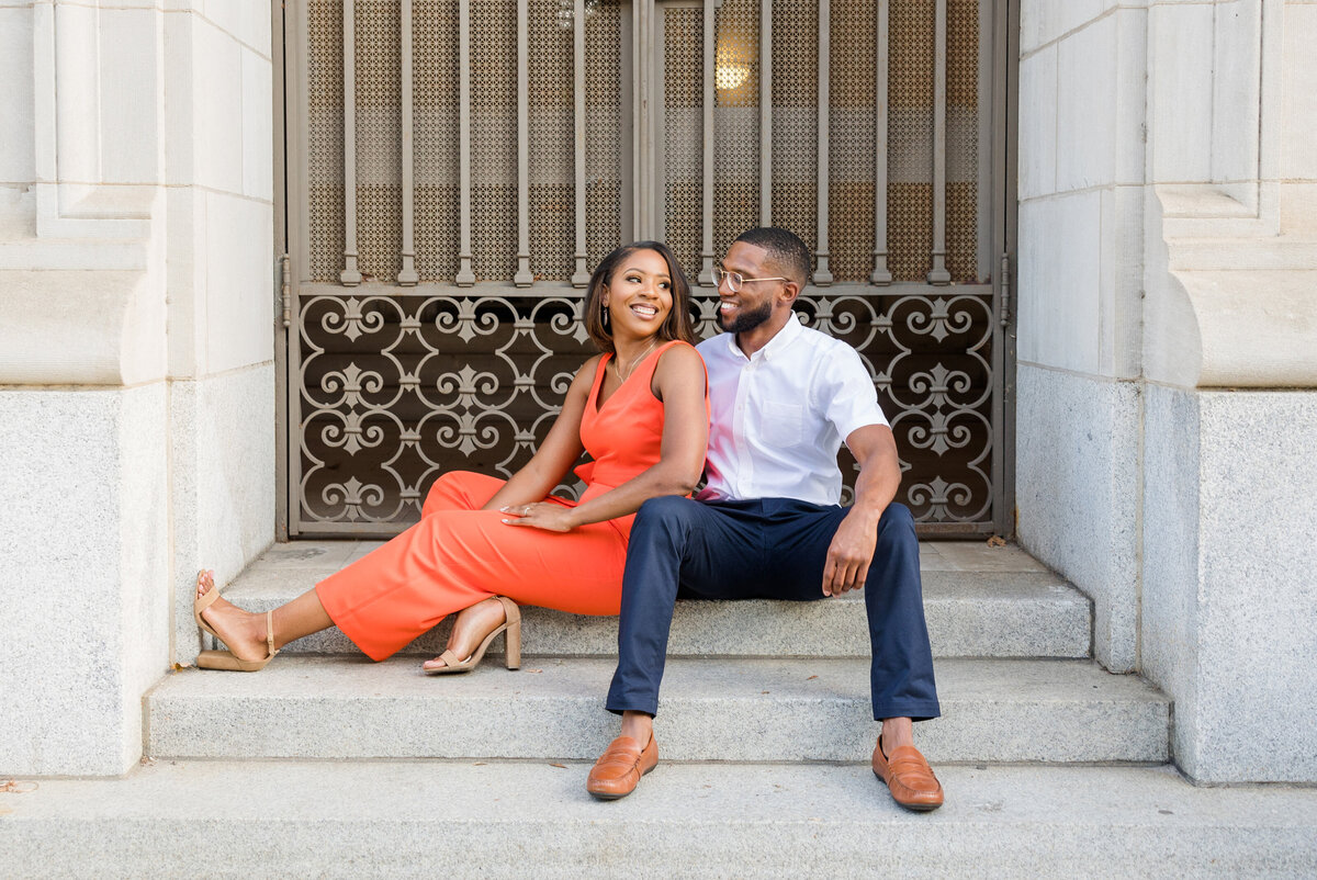 Engagement photos in downtown Raleigh NC