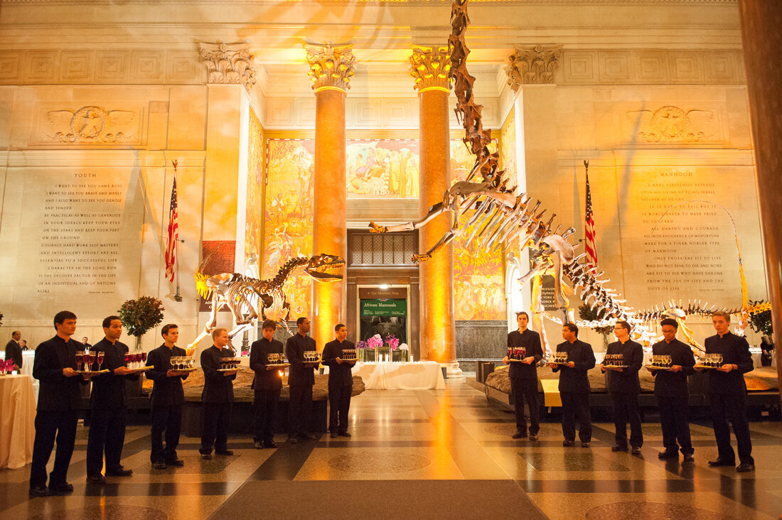NYC Museum of Natural History Wedding Cocktail Hour Lobby