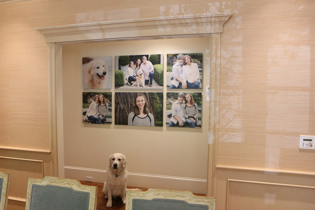 Wall Art Capturing a Family with Finished Products
