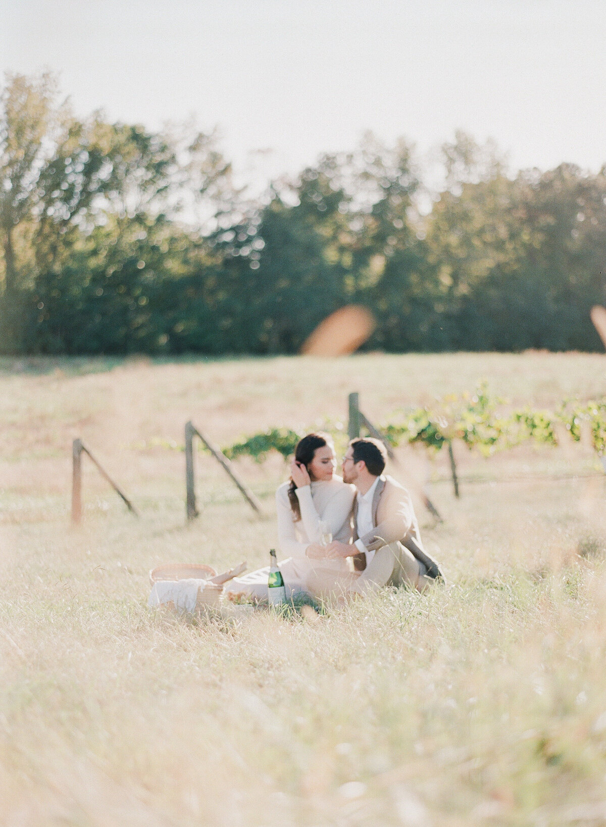 French Vineyard Engagement Photography at The Meadows in Raleigh, NC 17