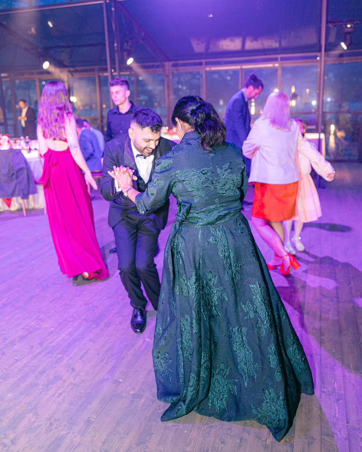 Groom and his mother dancing at Lake Como wedding