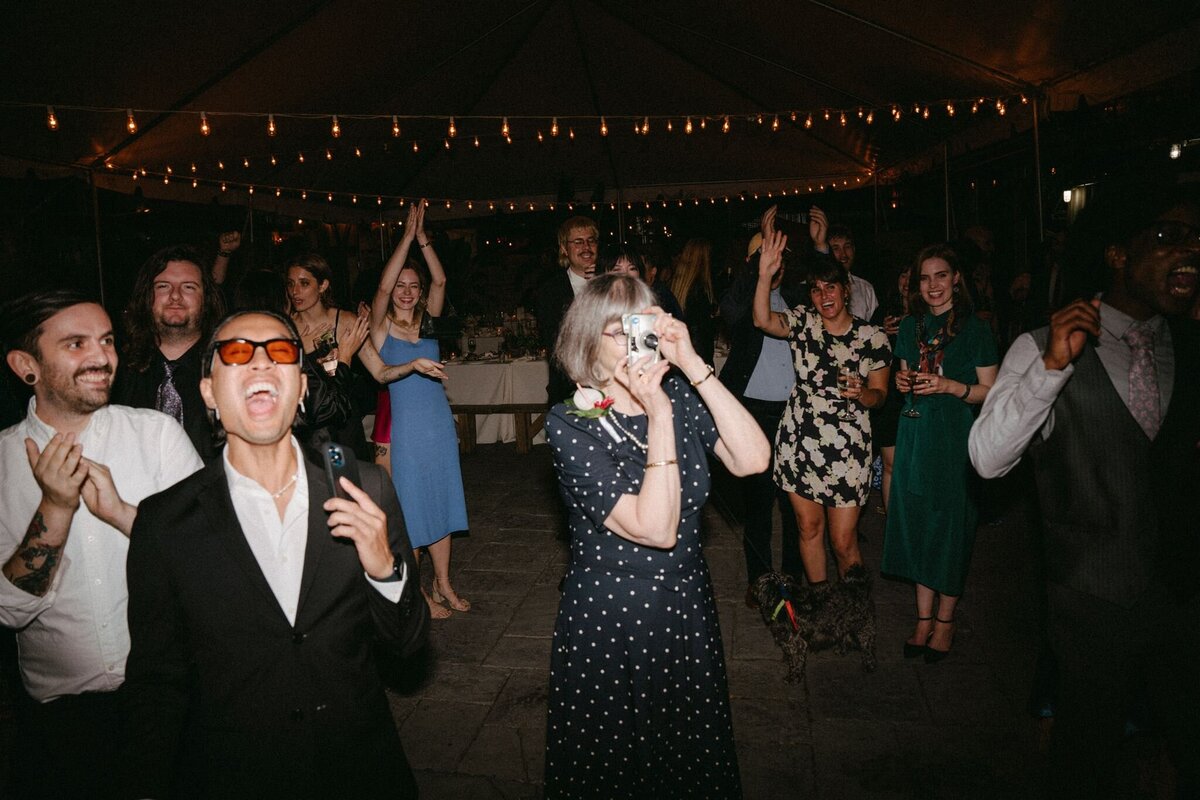 dance party photos during wedding