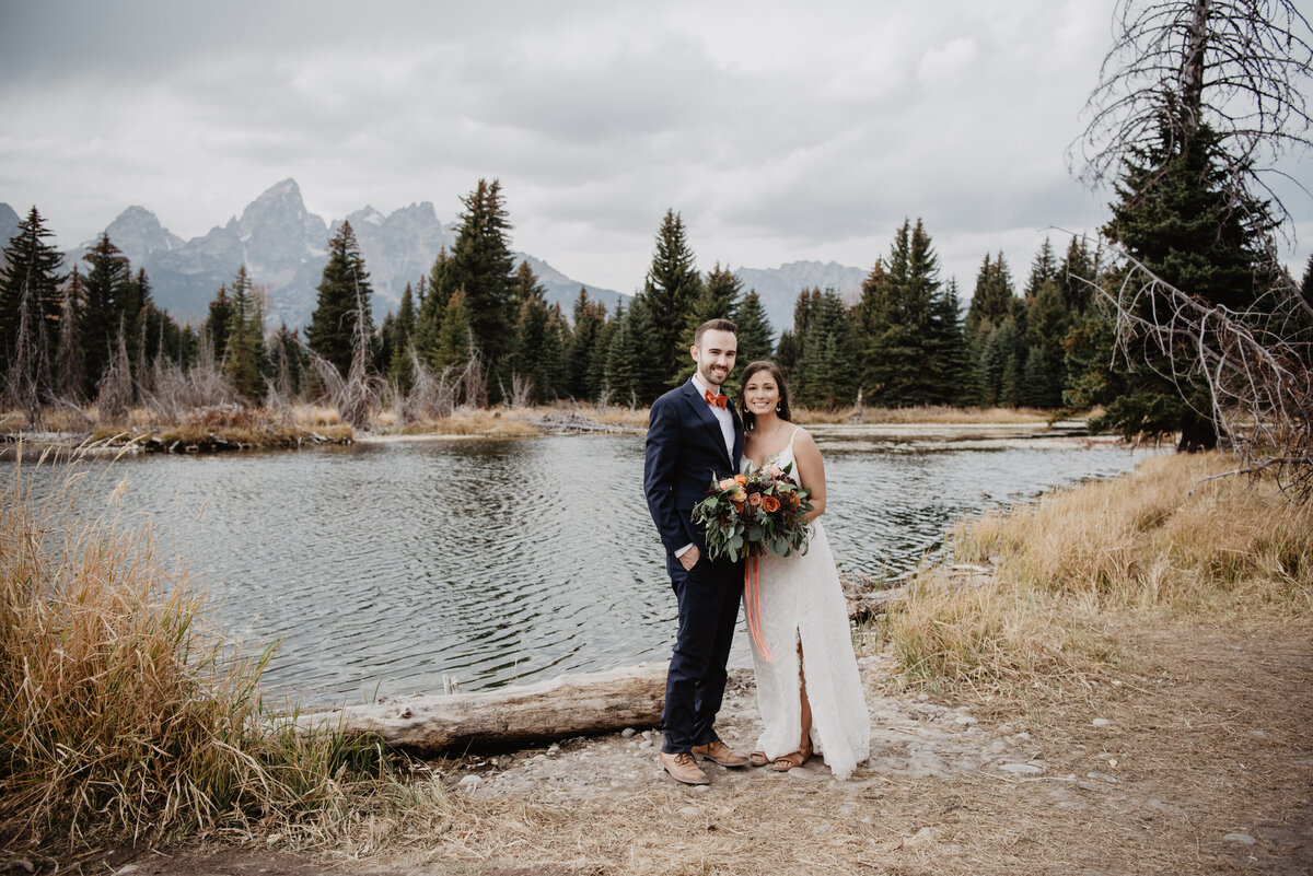Photographers Jackson Hole capture couple portraits after Grand Teton elopement