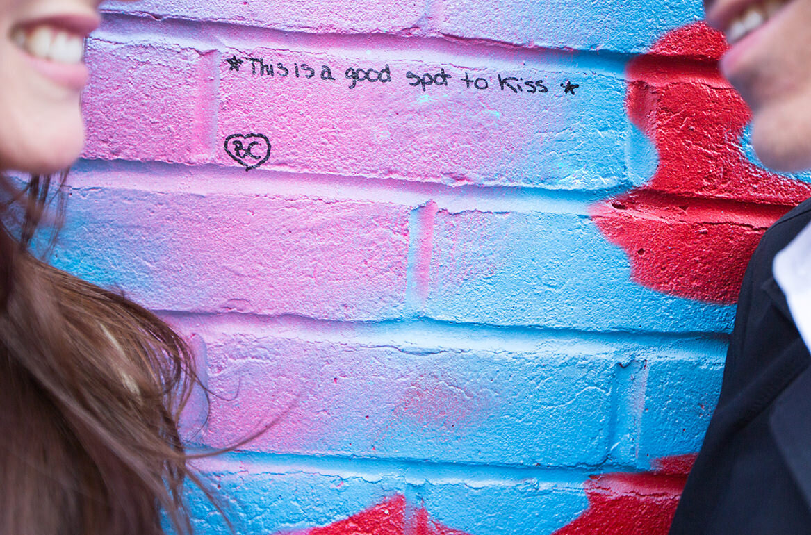 Love graffiti pink and blue